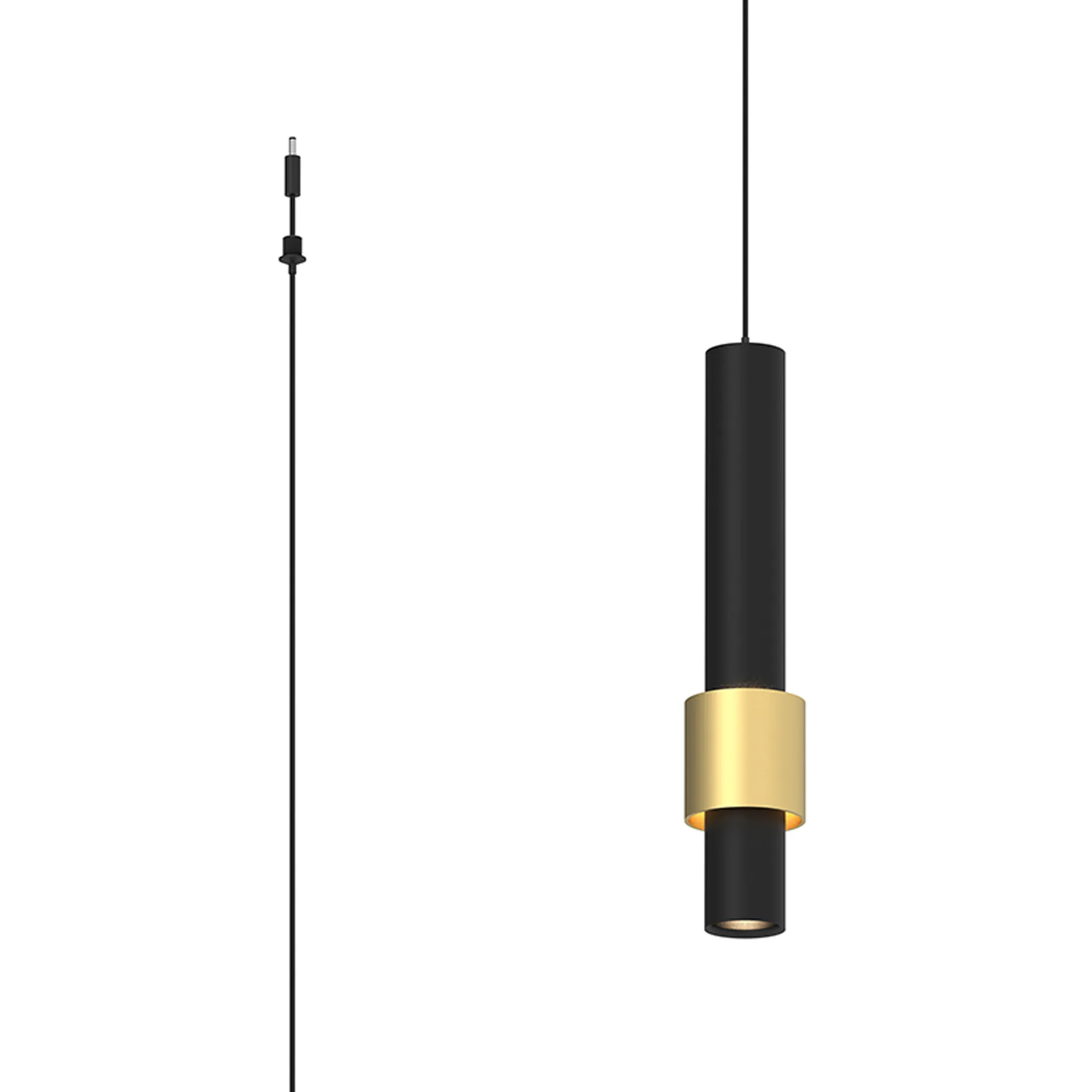 M9342  Modular Clifton 2.3m Assembly Pendant With A DC Plug, 5.5W LED, 3000K, Black/Gold